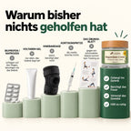 Warum bisher nichts geholfen hat – Tabletten, Gel, Bandage, Spritze, Übungsblatt im Vergleich zur Creme