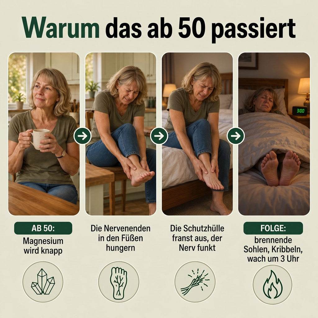 Warum das ab 50 passiert: Magnesium wird knapp, die Nervenenden hungern, die Schutzschicht franst aus