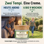 Zwei Geschwindigkeiten, eine Creme: heute Abend die Kühle, in 6 bis 9 Wochen der Nerv