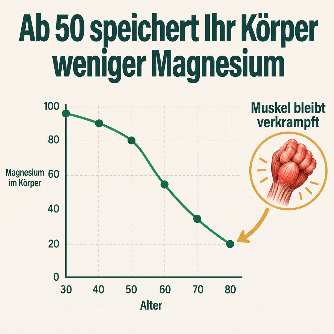 Ab 50 speichert Ihr Körper weniger Magnesium – der Muskel bleibt verkrampft