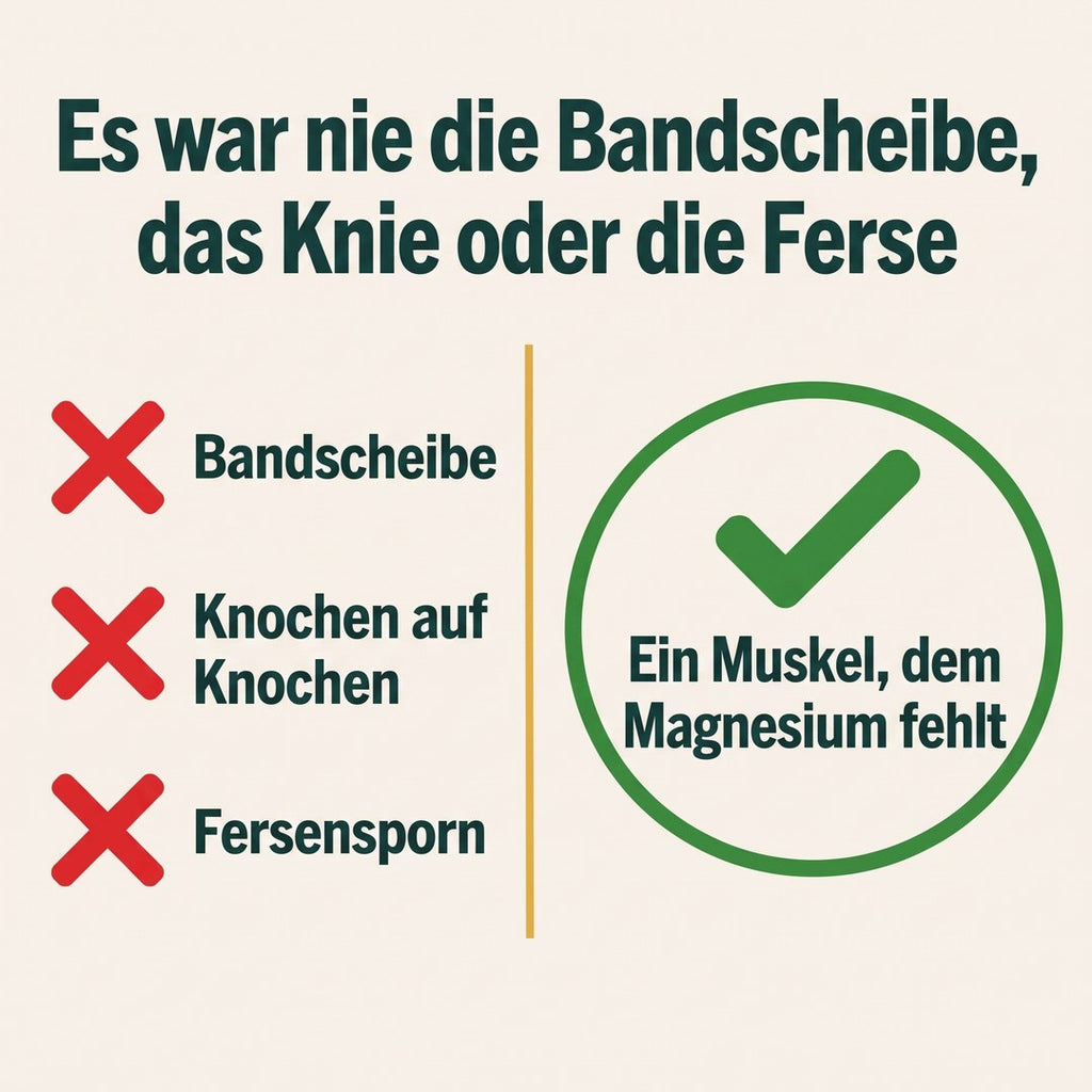 Es war nie die Bandscheibe, das Knie oder die Ferse – sondern ein Muskel, dem Magnesium fehlt